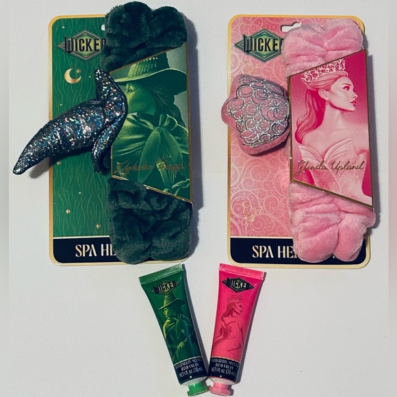 NEW! WICKED Elphaba & Glinda 4 Piece Plush Spa Headband And Hand Cream Set-(NWT) - Picture 1 of 9